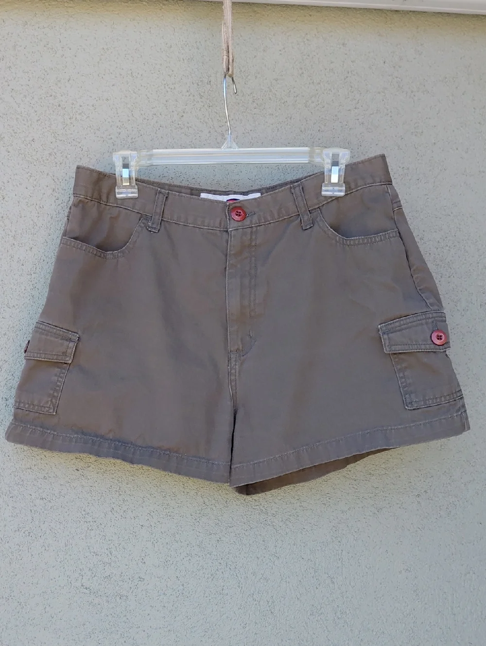 Vintage 80s Olive High-rise Cargo Shorts Juniors 13